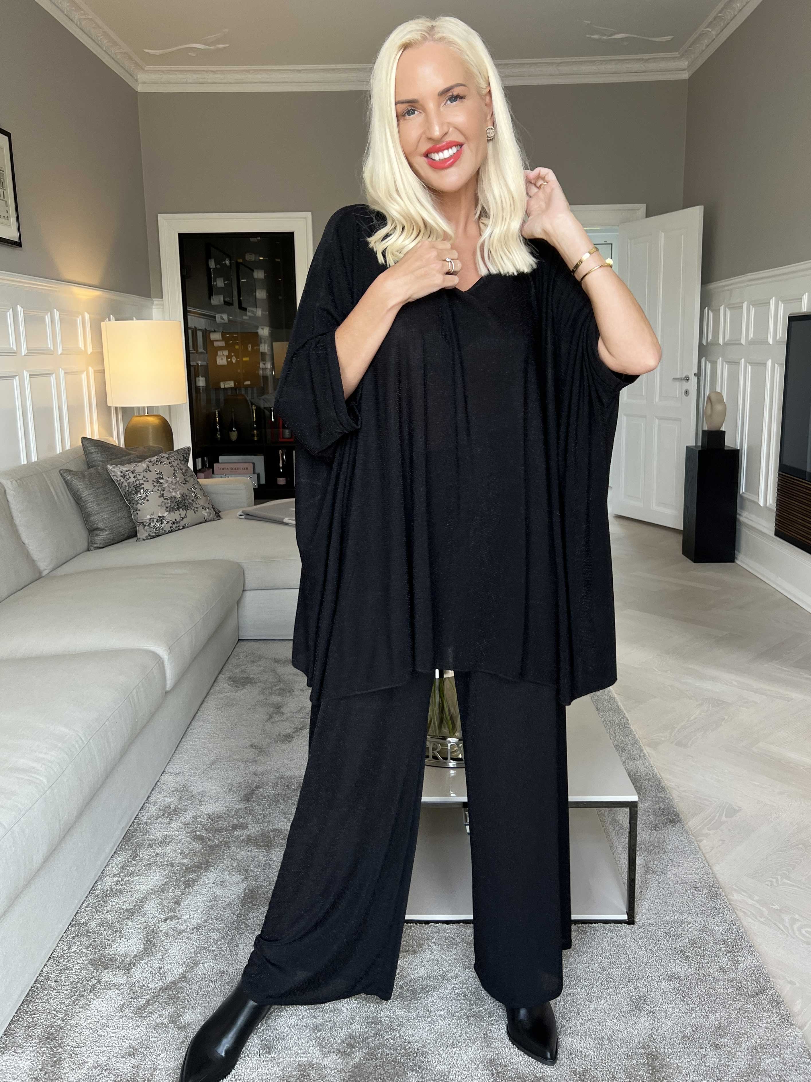 Estella Glitter - Oversized tunika med flagermusærmer